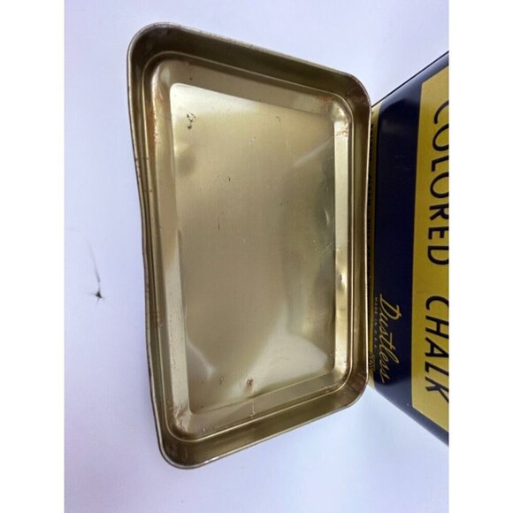 AMACO Colored Chalk Dustless Blue & Gold Tin #301 Made in USA Art Pastel Effects - Picture 7 of 10